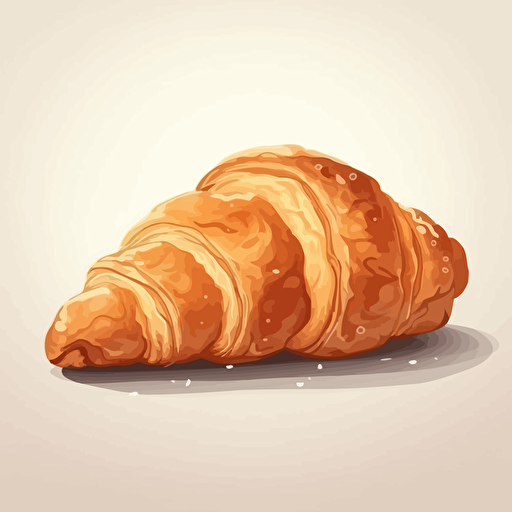 croissant concept art, simple, symetric,art vector, white background