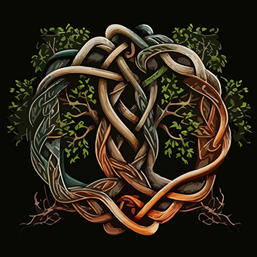 imagine two branches celti knot, vector
