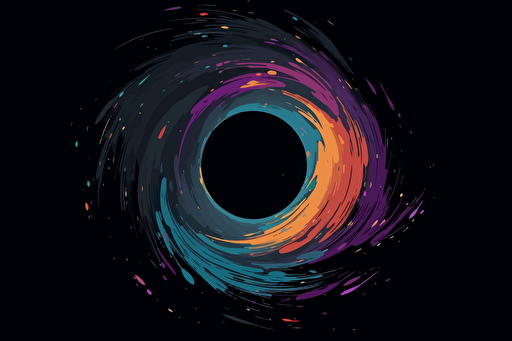 a black hole as a cartoon, vector art, flat colors, pastel colors, minimalistic,