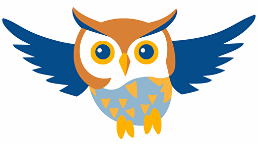 simplified flat art vector image of owl on white background