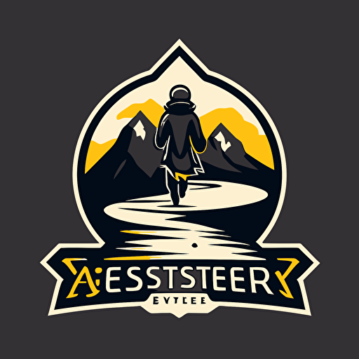 mascot logo of a seeker's journey, logo, simple, vector.