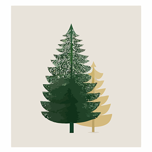 simple shapes minimalist flat vector image of douglas fir tree