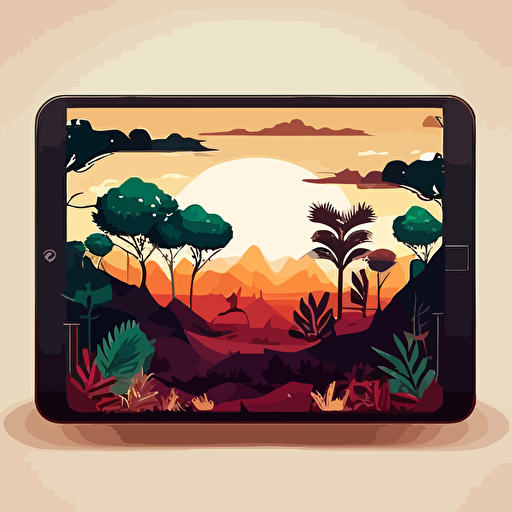 tablet device landscape vector design