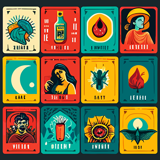 modern loteria cards vectorial style