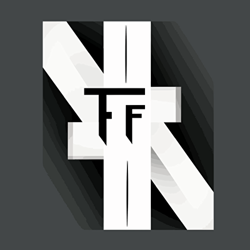 “T M S F X” letters in correct order, black and white, vector, adobe illustrator, coreldraw, minimalist