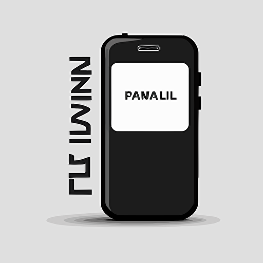 simple minimal phone logo, flat 2d, vector style, black on white background