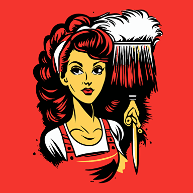 home maids service with hand duster vector 3 color