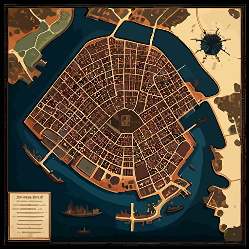 a custome vectore map of a city
