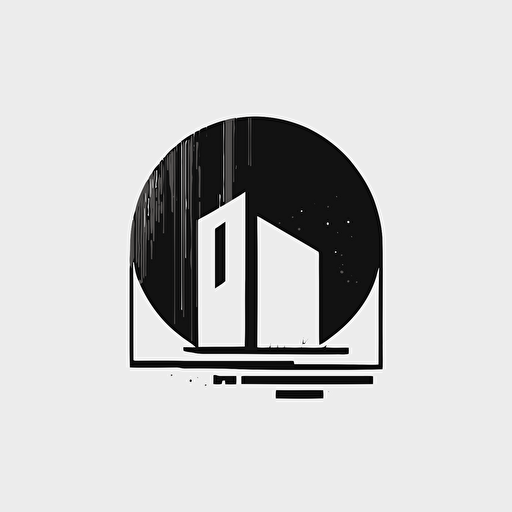 minimalist logo, construction,vector, black and white