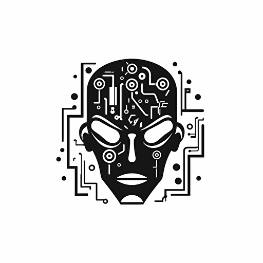 book publisher, logo, black and white color, flat design, artificial intelligence , vector,