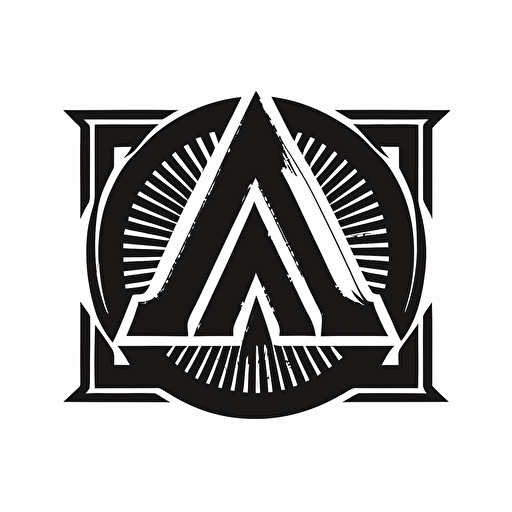 Retro, pictoral iconic logo of 'AK' black vector on white background.