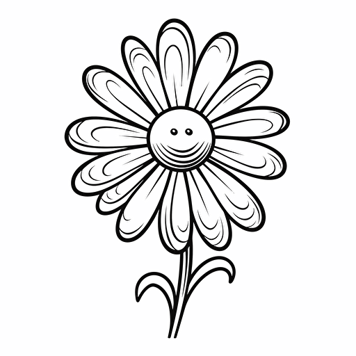 flower ignorant style No Shadow. Cartoon. Coloring page. Vector. Simple.