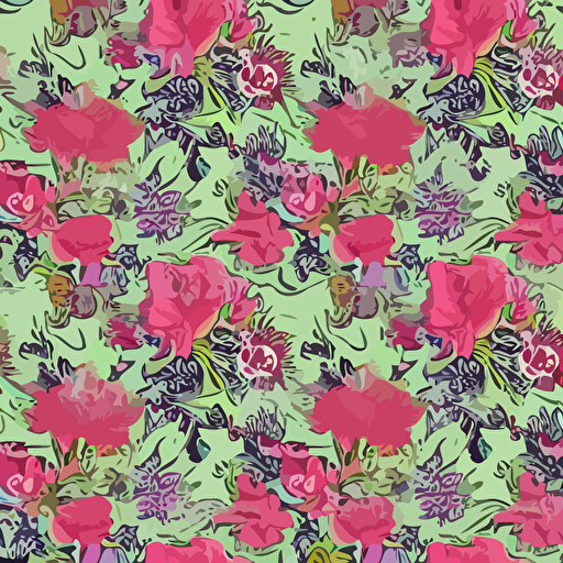 floral wallpaper texture vintage illustration pattern bizarre compositions blend flowers beto val john james audubon exquisite detail vector art illustrator