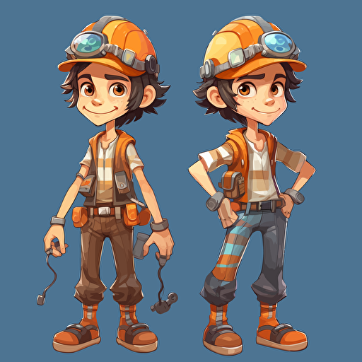 character 2d vector engineer anime boy