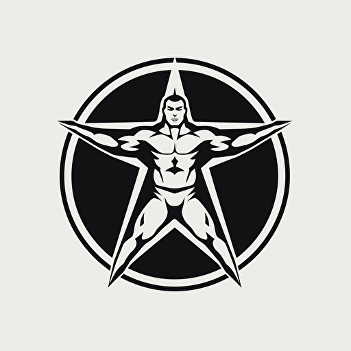 wrestling logo design, vector style, black and white, simple