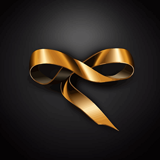 black and golden ribbon. Logo for membership site, illustration professional vector