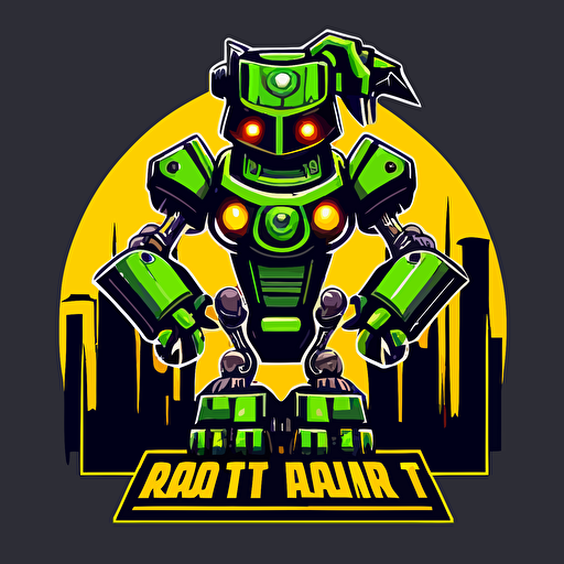 a mascot logo of a robot, simple, vector