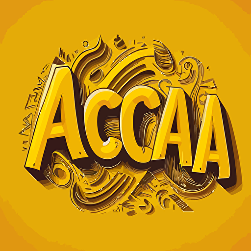 “ACCAPELLA” yellow cartoon vector font