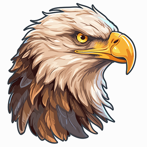 dramatic eagle bird sticker png hq white background vector