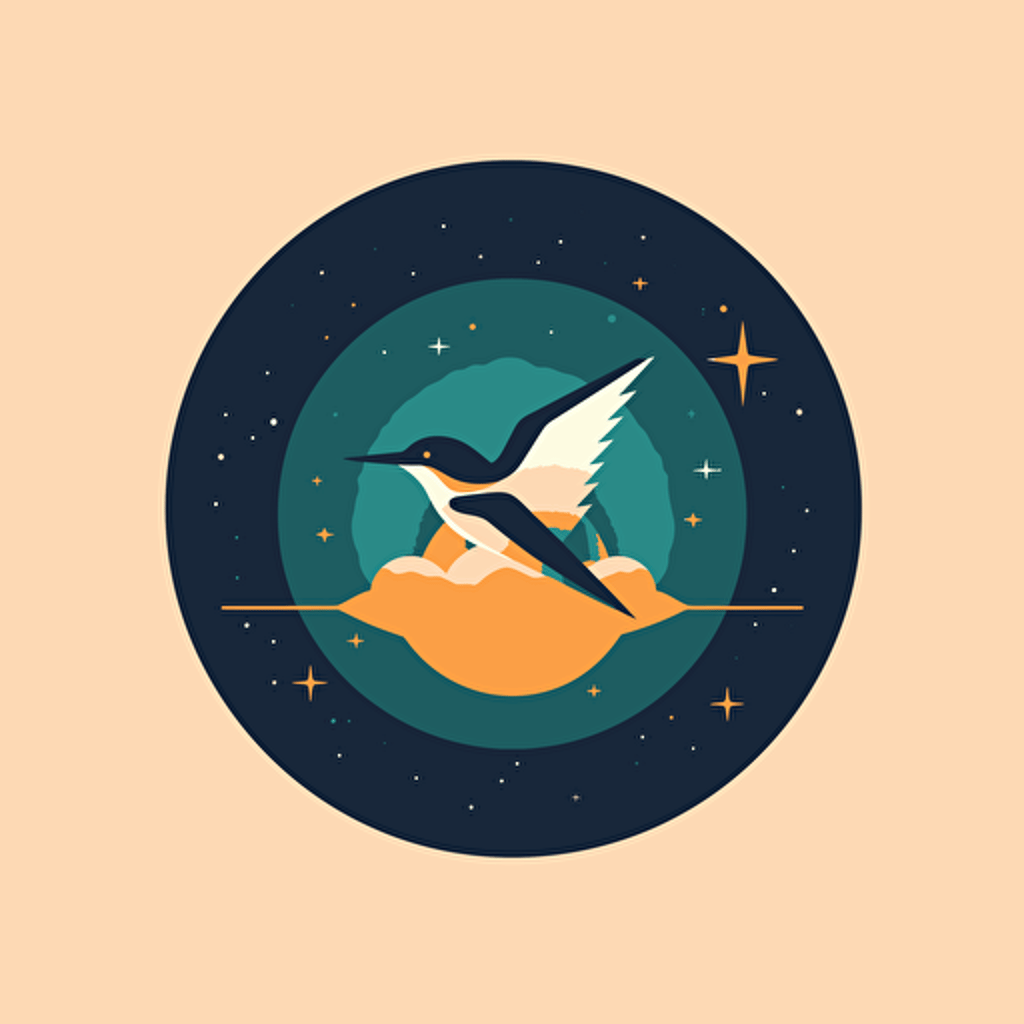 auto letter generator startup logo, bird Inc.-inspired refinement, minimalist celestial elements, contemporary atmosphere, vector illustration, Adobe Illustrator