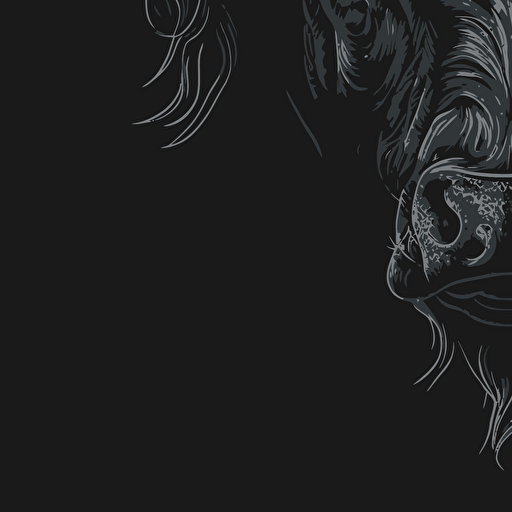 bull head, vector style, detailed, black background,