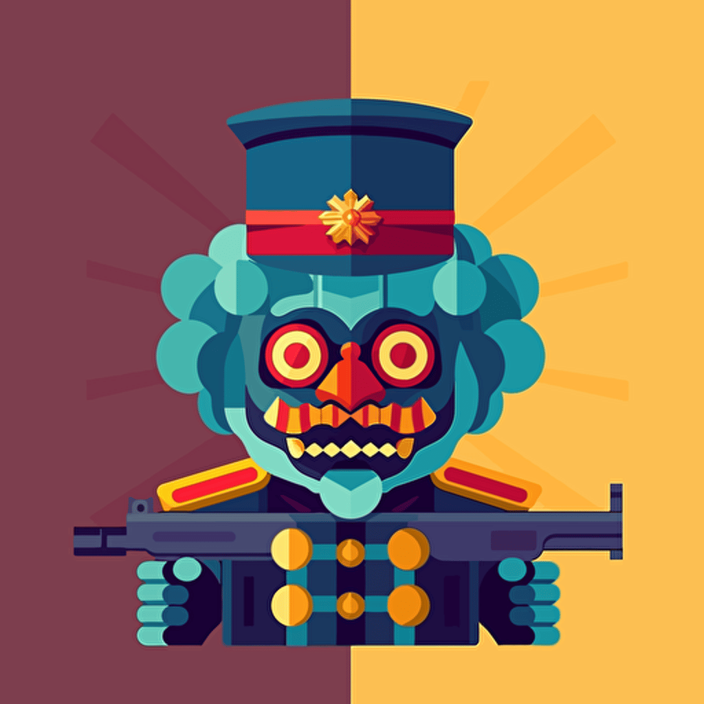 Vector emoji soldat clown