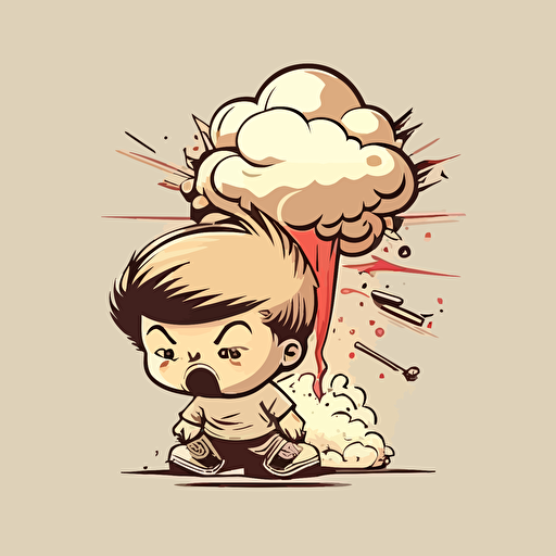 Little boy bomb doodle vector ilustration