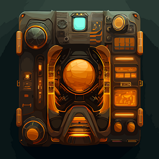 vector art, ui, sci fi, hd, amber color, tileable,