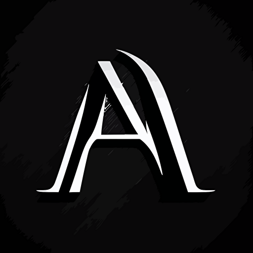 a lettermark logo of the letter "HAD", simple logo, black and white, vector