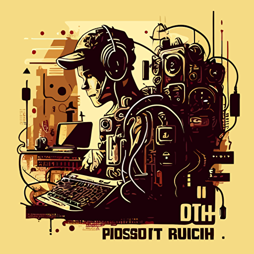 vector art of tech design, IT support