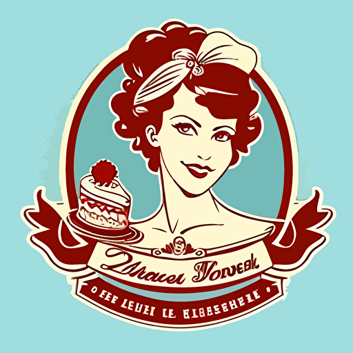 create vector style logo of cake for company named "lady kruszona"