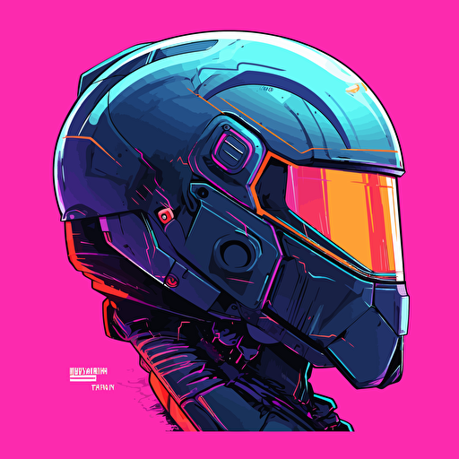 cyberpunk helmet vector illustration