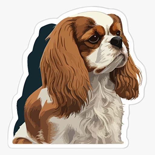 cavalier king charles spaniel vector art sticker