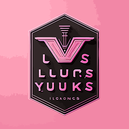 a minimal logo, very elegant, vector style, that says "L y sus Locuras", needs to have a very electric pink color