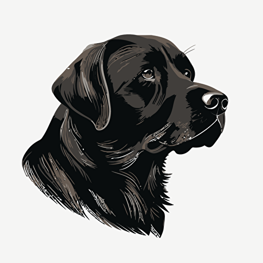 a simple vector logo of a black Labrador retriever