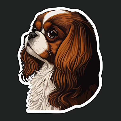 ruby cavalier king charles sticker vector art