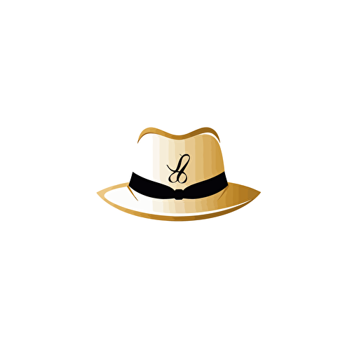 corporate logo minimalist vector simple white background luxury real estate golden hat
