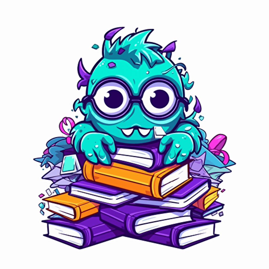 Bookie monster logo, bookkeeper, sprots betting, monster inc style, vector illustration