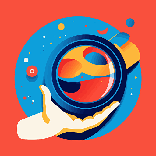 Vector illustration of Throwing Circle Toy for a poster. The style is colourful, fluid and contempory, Modern flat vector concept illustrations.