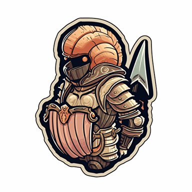 vector art sticker of seashell knight, no background