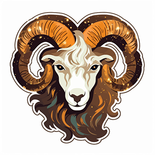 sticker, aries. Vector, PNG, white