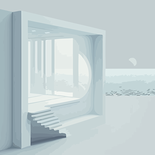 sea, white, scheme, medium contrast, no burn highlights, flat white background, octane render, v-ray , vector art,