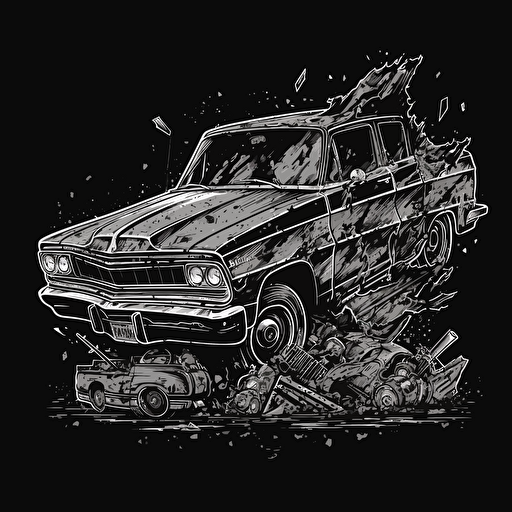 a vector monochromatic logo for demolition derby