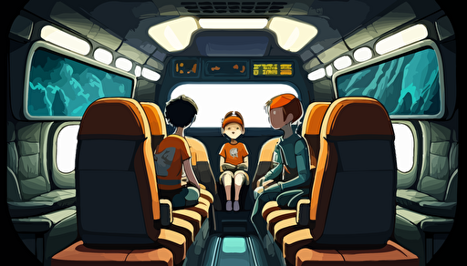 spaceship ,4 seats,anime style,illustration,vector,