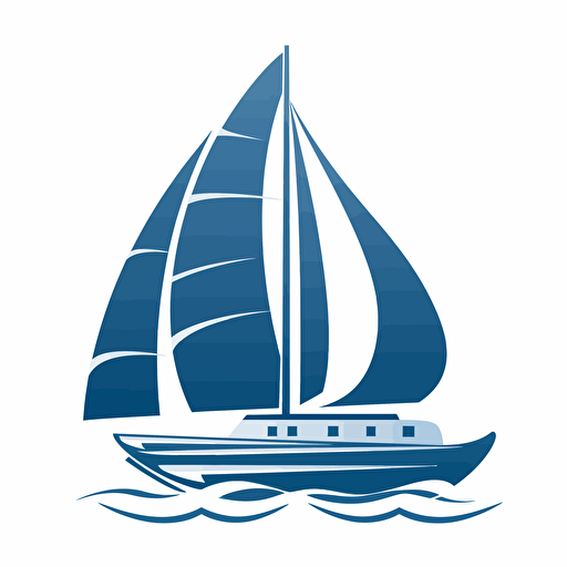 vector logo of a modern yacht, no shading, no text