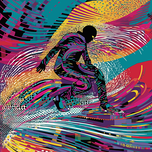 By Kazumasa Nagai+wu guanzhong+Axel Vervoordt,vector illustration,silhouette of a person extreme sports, dynamic posture