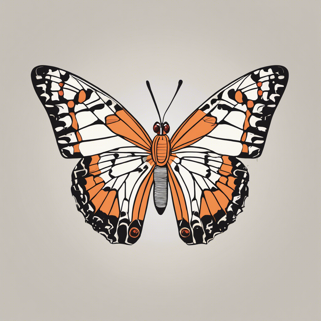 a butterfly, illustration in the style of Matt Blease, illustration, flat, simple, vector