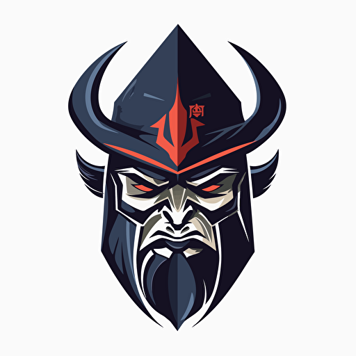 vector streaming logo of a samurai head, small scale