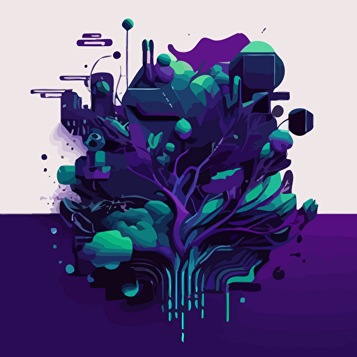 vector illustration of scalability and AI designmilk purple black blue green