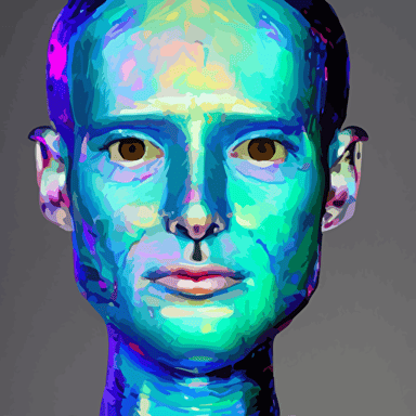holographic human robotic head glossy iridescent face palette knife painting acrylic paint dried acrylic paint dynamic palette knife oil paintings vibrant palette knife portraits radiate raw emotions expressions palette knife paintings francoise nielly surrealistic 3d illustration human face non binary non binary model 3d model human cryengine holographic texture holographic material holographic rainbow concept cyborg artificial intelligence